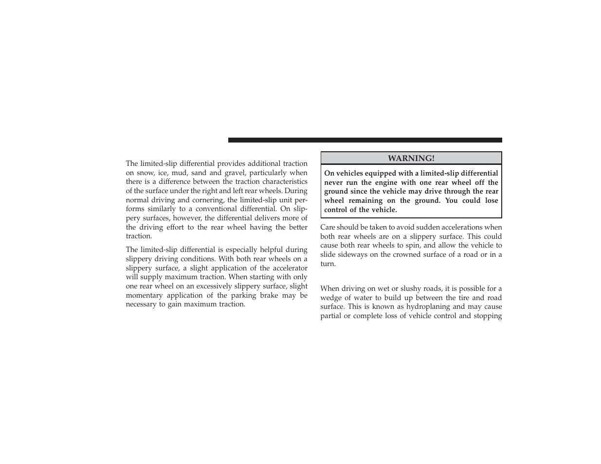 Limited-slip differential - if equipped, Driving on slippery surfaces, Limited-slip differential – if equipped | Ram Trucks 2009 3500 - Owner Manual User Manual | Page 306 / 532
