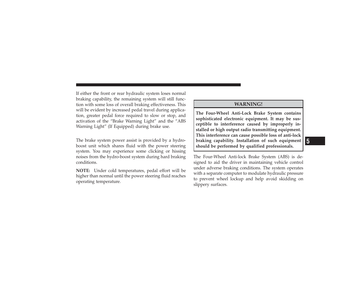 3500 dual rear wheel models only, Four-wheel anti-lock brake system | Ram Trucks 2009 3500 - Owner Manual User Manual | Page 333 / 532