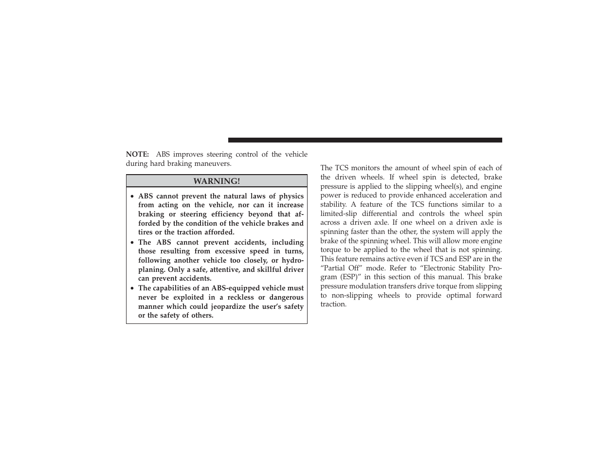 Traction control system (tcs) | Ram Trucks 2009 3500 - Owner Manual User Manual | Page 336 / 532