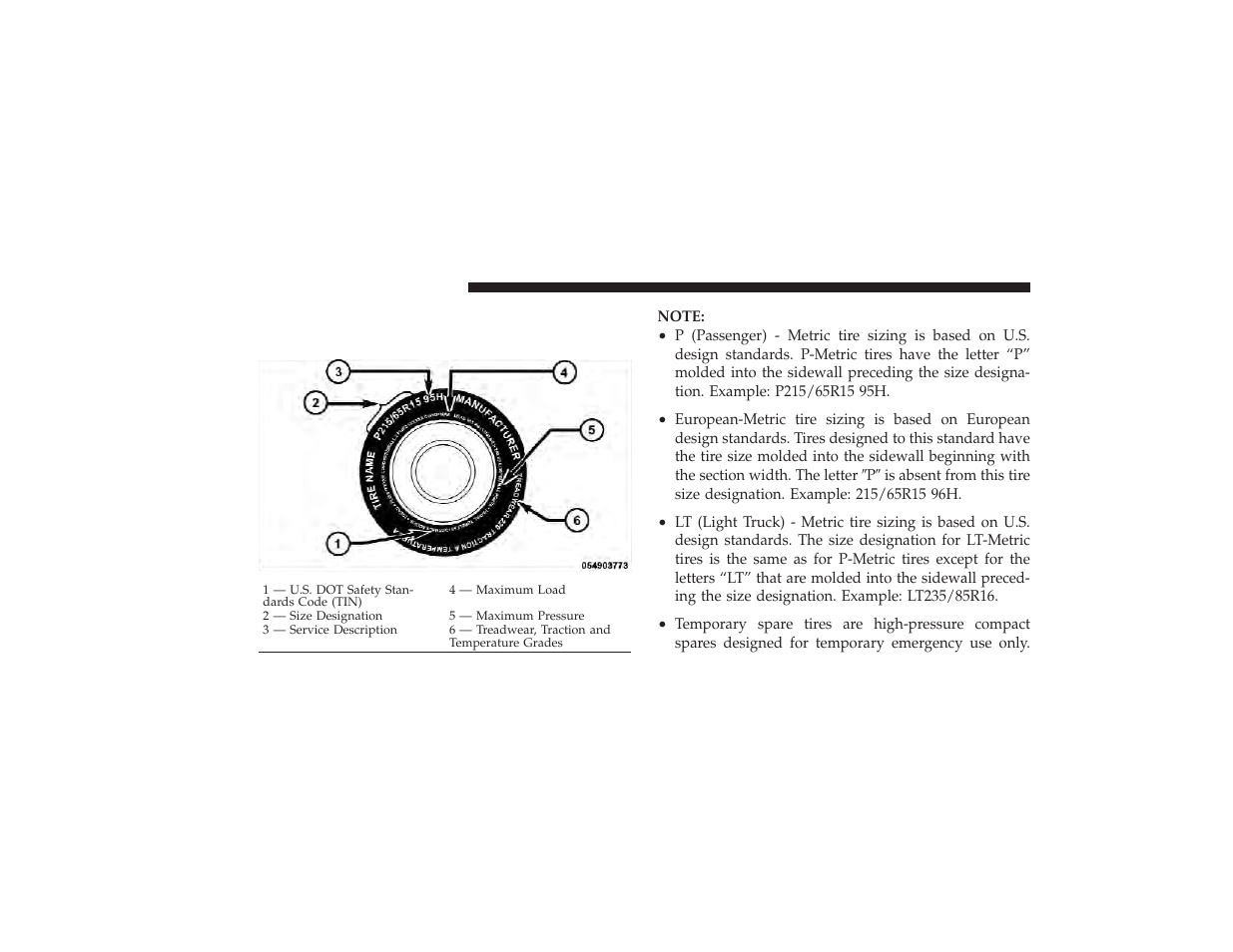 Tire safety information, Tire markings | Ram Trucks 2009 3500 - Owner Manual User Manual | Page 348 / 532