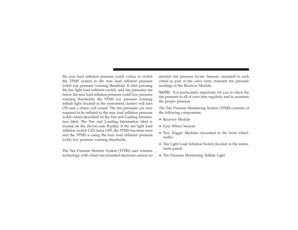 Tire pressure monitor system components | Ram Trucks 2009 3500 - Owner Manual User Manual | Page 374 / 532