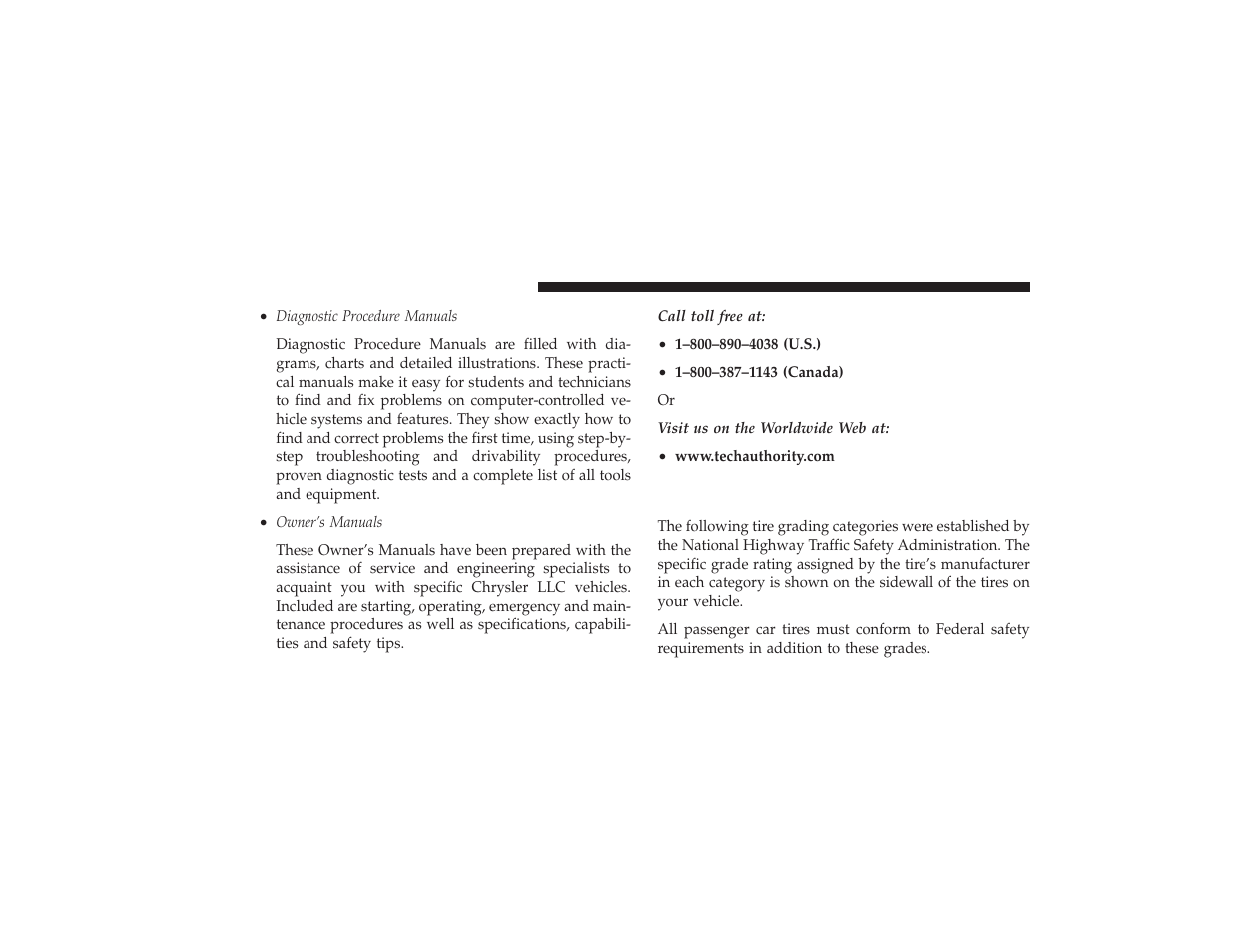 Department of transportation uniform tire, Quality grades | Ram Trucks 2009 3500 - Owner Manual User Manual | Page 508 / 532