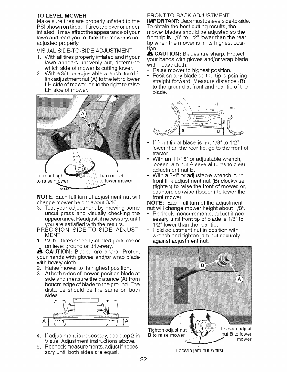 To level mower | Craftsman 917.28921 User Manual | Page 22 / 64