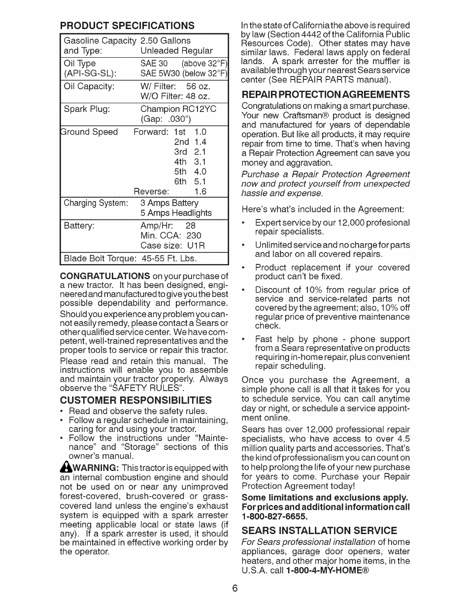 Craftsman 917.28921 User Manual | Page 6 / 64