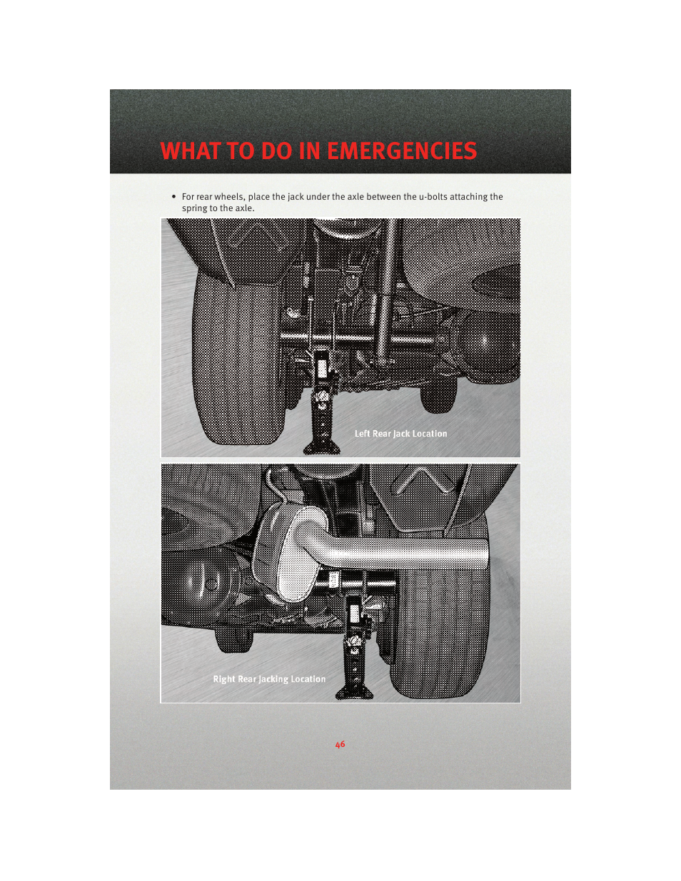 What to do in emergencies | Dodge 2010 Dakota User Manual | Page 48 / 76