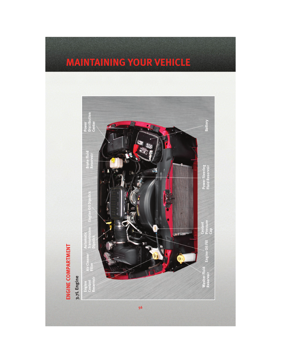 7l engine, Maintaining your vehicle | Dodge 2010 Dakota User Manual | Page 58 / 76