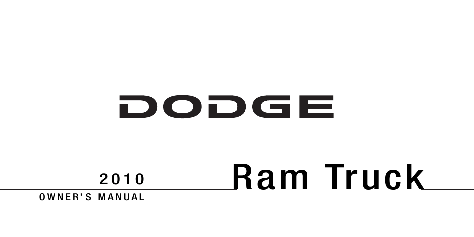 Ram Trucks 2010 3500 - Owner Manual User Manual | 616 pages