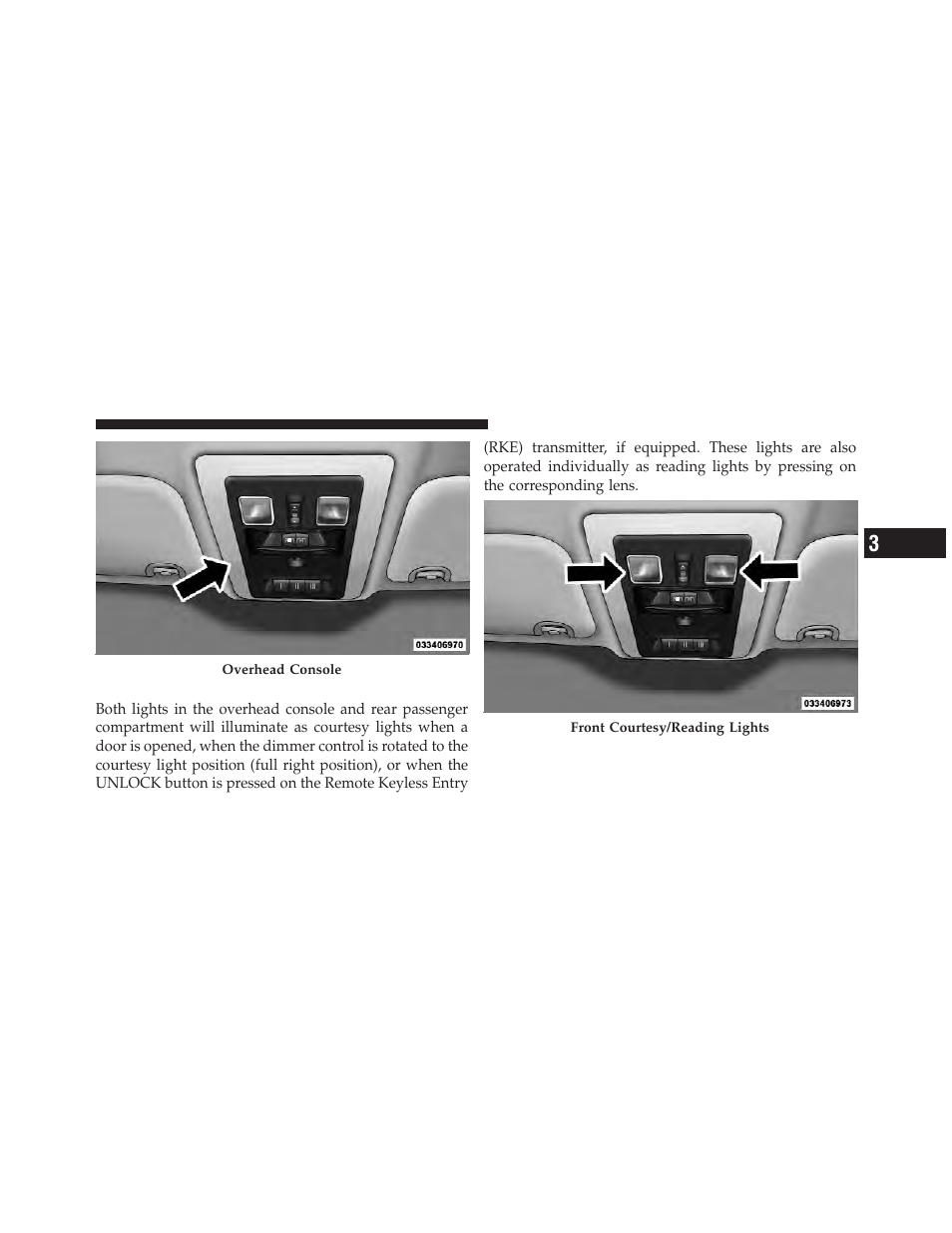 Courtesy/reading lights | Ram Trucks 2010 3500 - Owner Manual User Manual | Page 145 / 616