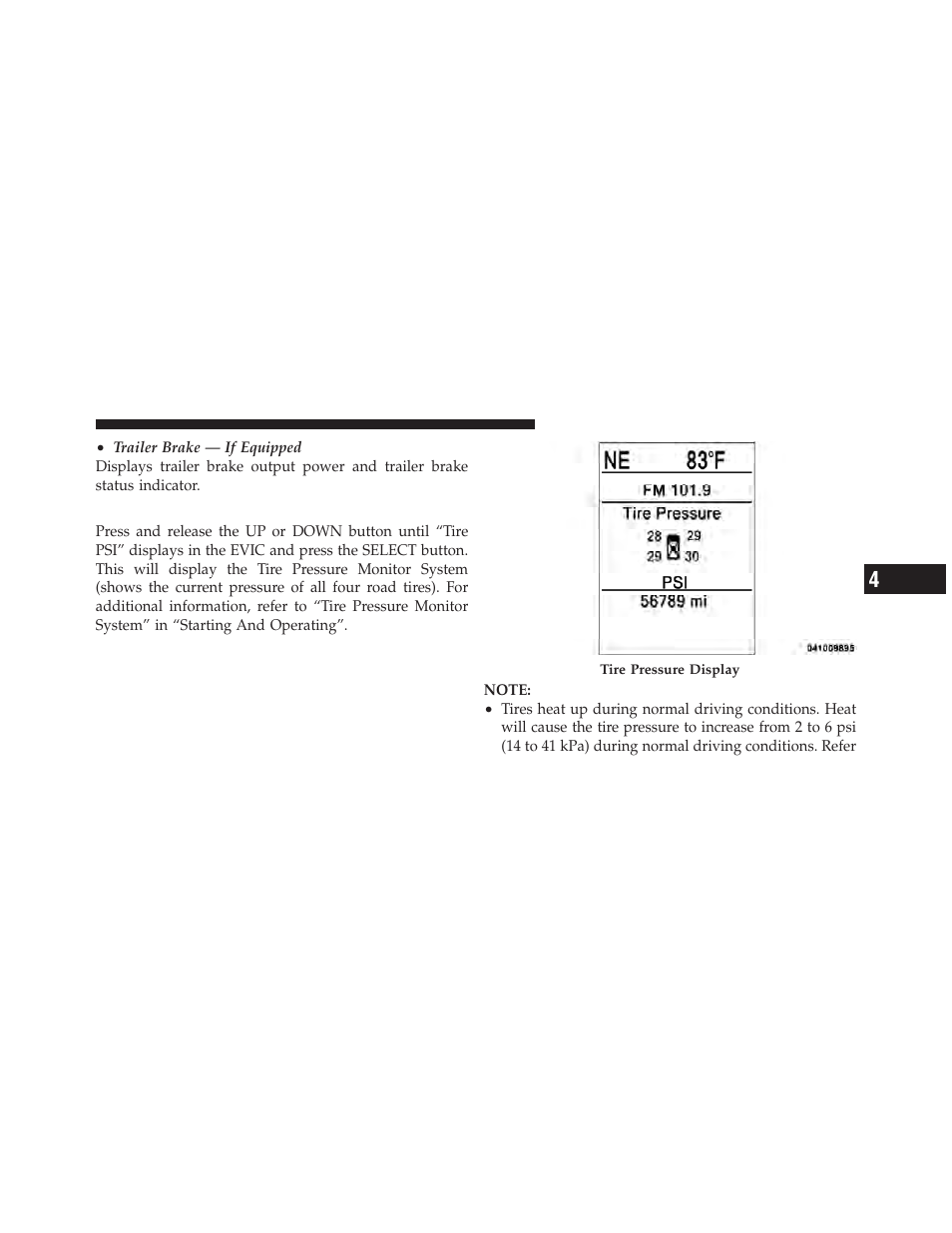 Tire psi | Ram Trucks 2010 3500 - Owner Manual User Manual | Page 233 / 616