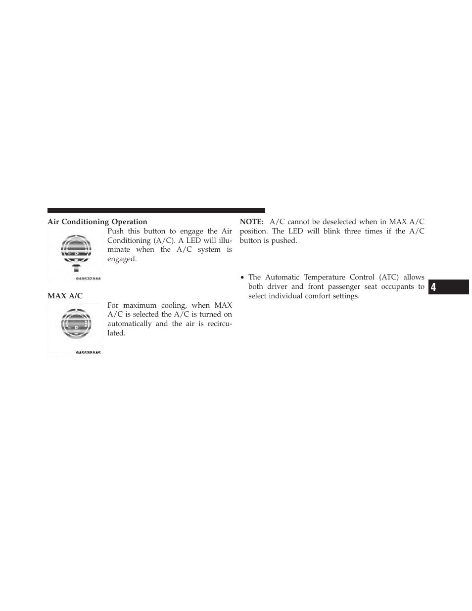 Automatic temperature control (atc) — if equipped, Automatic temperature control (atc) — if, Equipped | Ram Trucks 2010 3500 - Owner Manual User Manual | Page 287 / 616