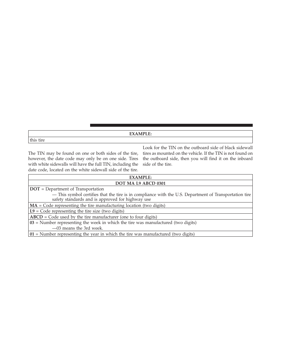 Tire identification number (tin) | Ram Trucks 2010 3500 - Owner Manual User Manual | Page 404 / 616