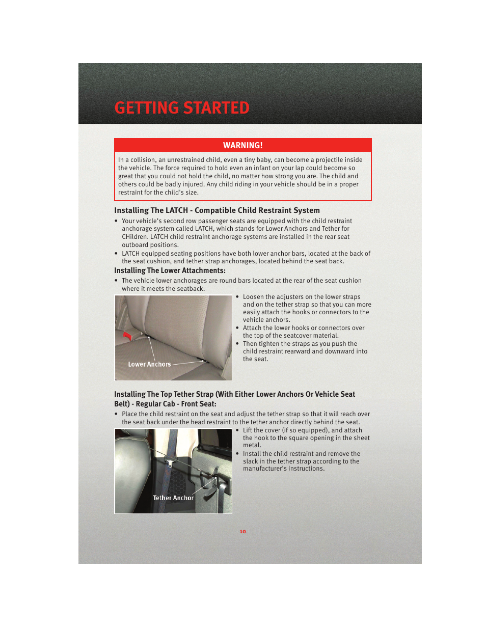 Getting started | Ram Trucks 2010 3500 - User Guide User Manual | Page 12 / 96