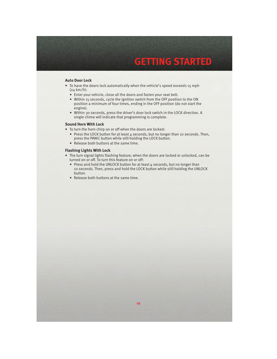 Getting started | Ram Trucks 2010 3500 - User Guide User Manual | Page 21 / 96