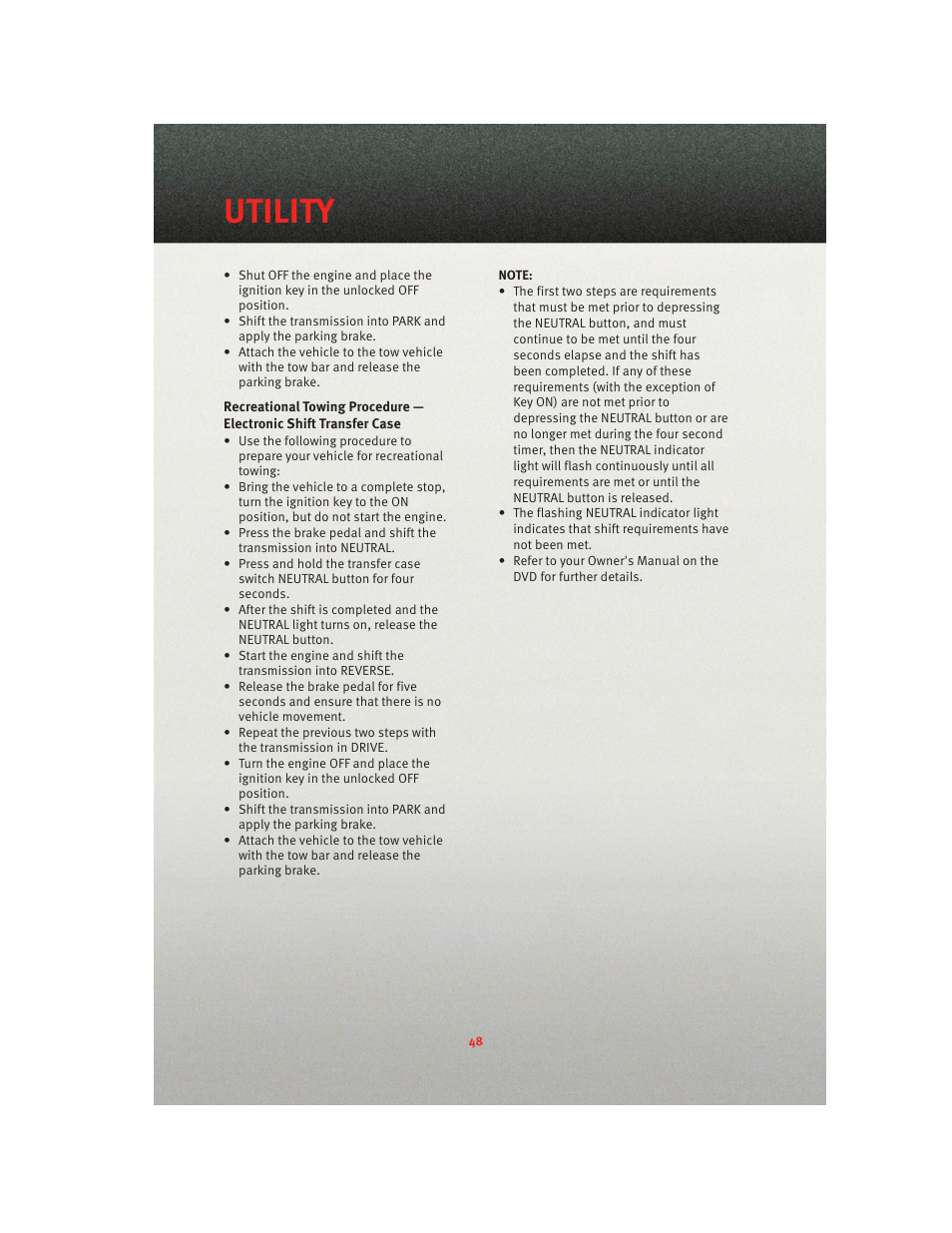 Utility | Ram Trucks 2010 3500 - User Guide User Manual | Page 50 / 96