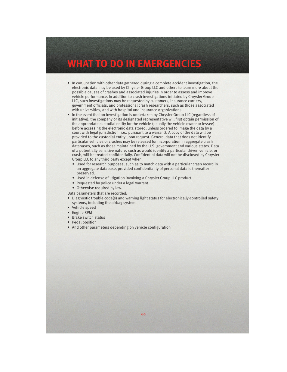 What to do in emergencies | Ram Trucks 2010 3500 - User Guide User Manual | Page 68 / 96
