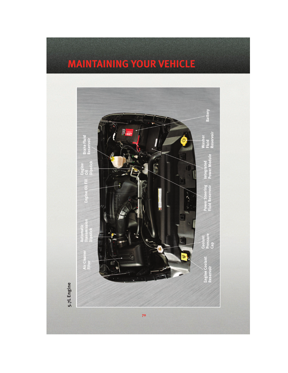 7l engine, Maintaining your vehicle | Ram Trucks 2010 3500 - User Guide User Manual | Page 72 / 96