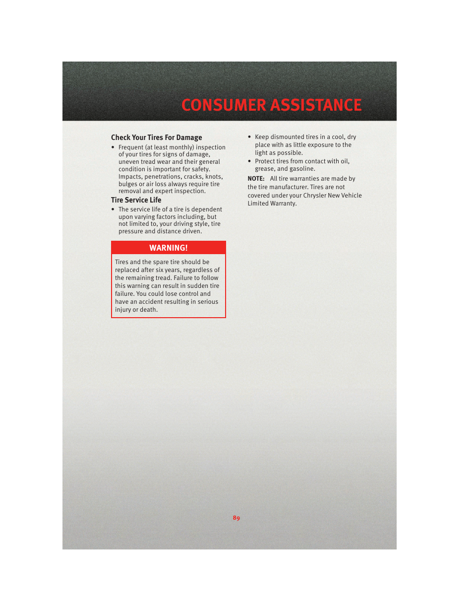 Consumer assistance | Ram Trucks 2010 3500 - User Guide User Manual | Page 91 / 96