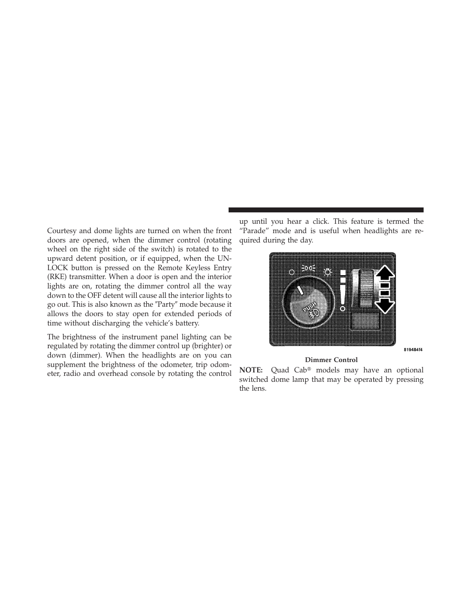 Interior lights | Ram Trucks 2010 Chassis Cab User Manual | Page 128 / 423