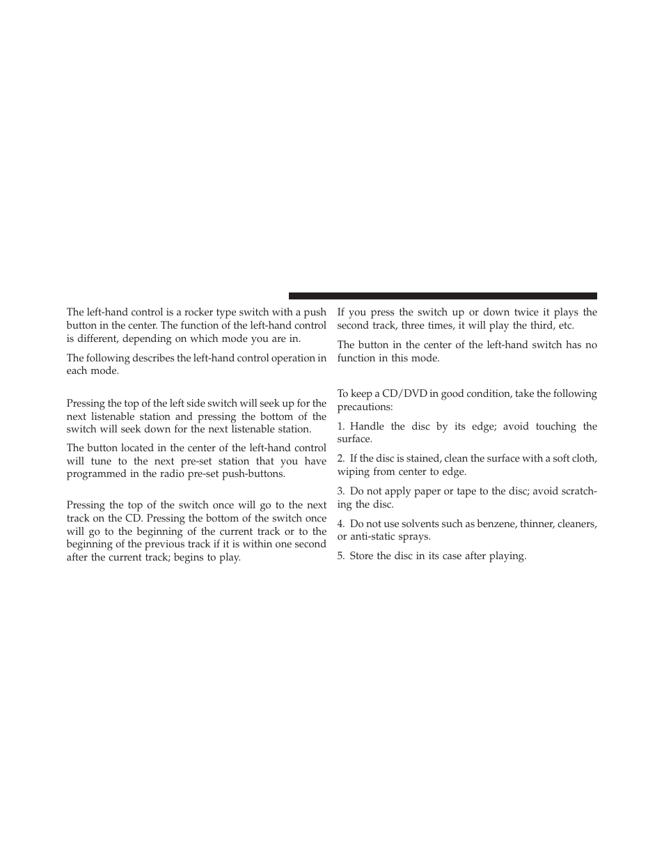 Radio operation, Cd player, Cd/dvd maintenance | Ram Trucks 2010 Chassis Cab User Manual | Page 192 / 423
