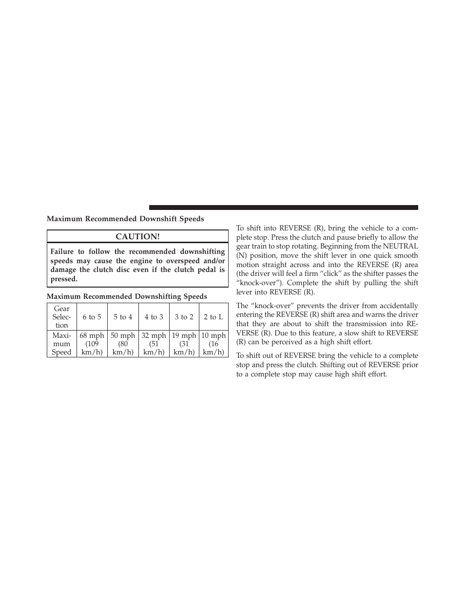 Reverse shifting | Ram Trucks 2010 Chassis Cab User Manual | Page 232 / 423
