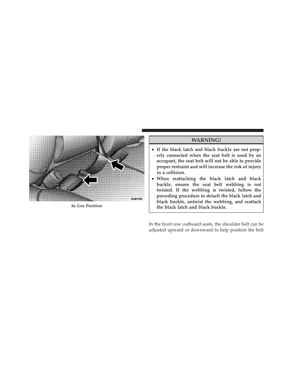 Adjustable upper shoulder belt anchorage | Ram Trucks 2010 Chassis Cab User Manual | Page 42 / 423