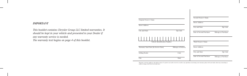 Ram Trucks 2011 3500 - Warranty Manual User Manual | Page 2 / 44