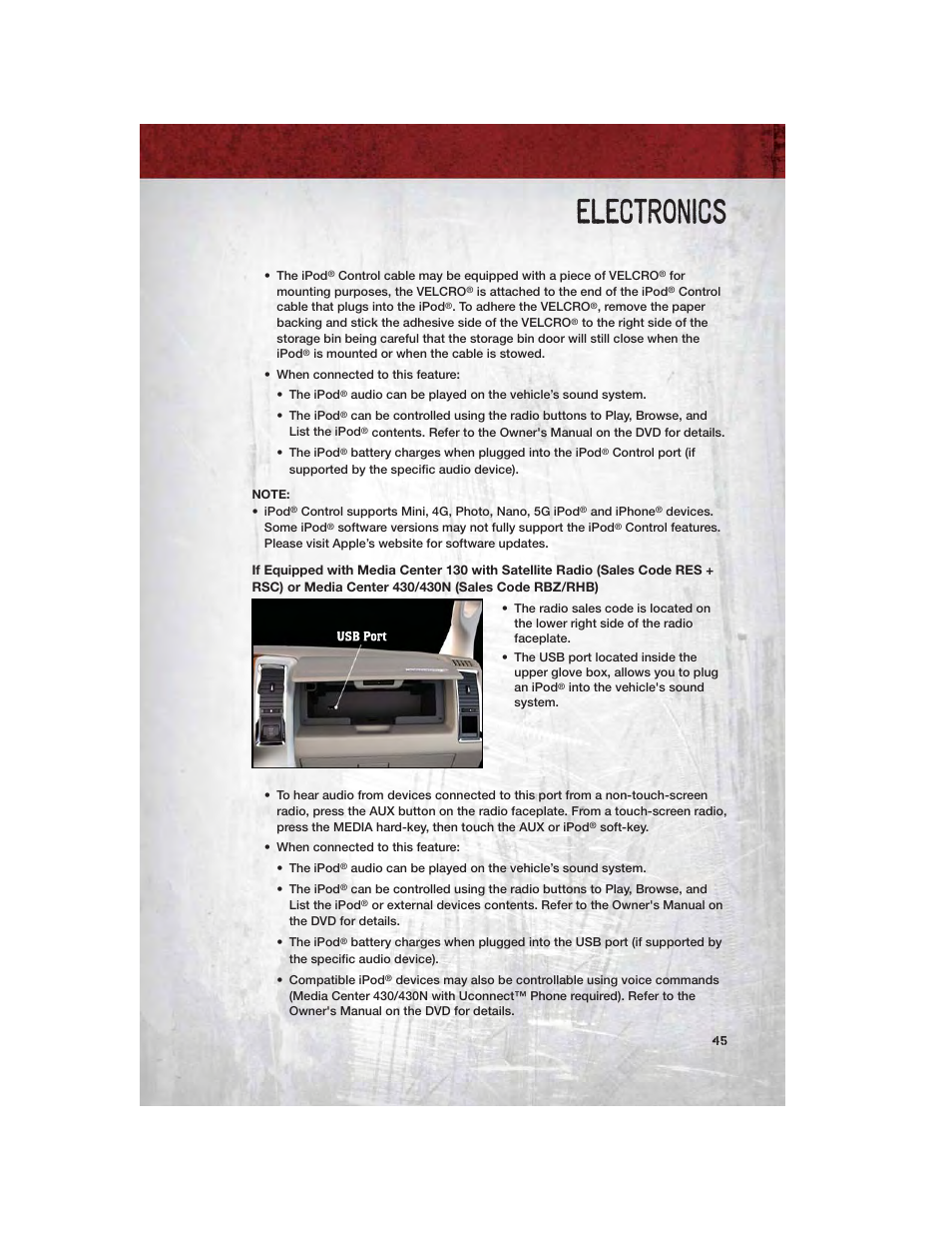 Electronics | Ram Trucks 2011 3500 - User Guide User Manual | Page 47 / 116