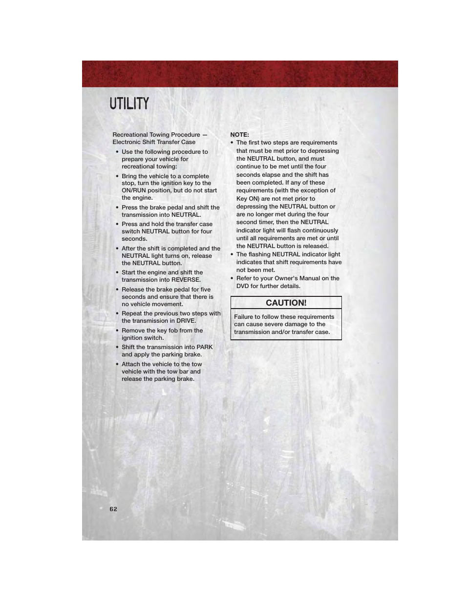 Utility, Caution | Ram Trucks 2011 3500 - User Guide User Manual | Page 64 / 116