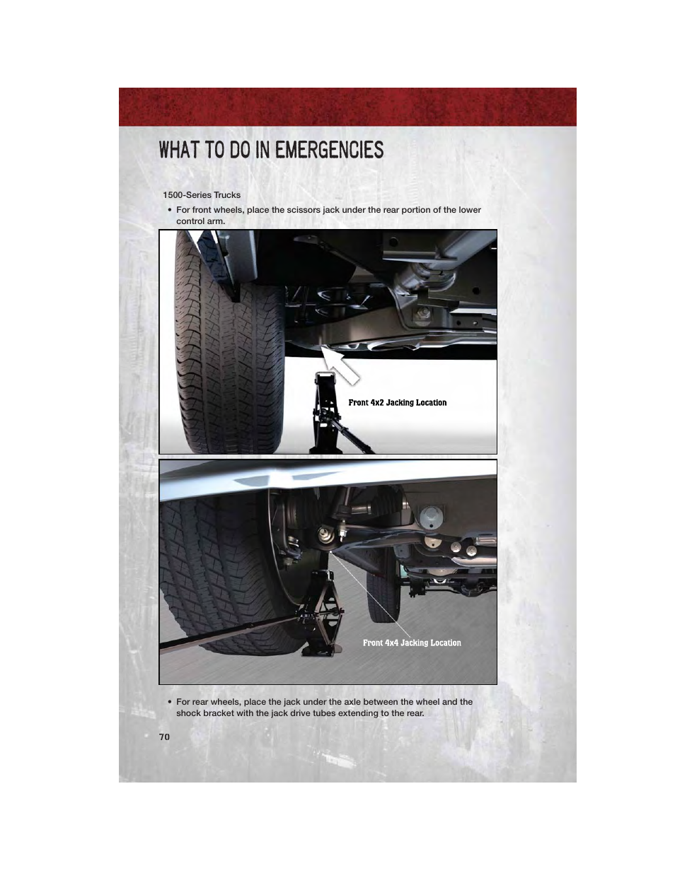 What to do in emergencies | Ram Trucks 2011 3500 - User Guide User Manual | Page 72 / 116