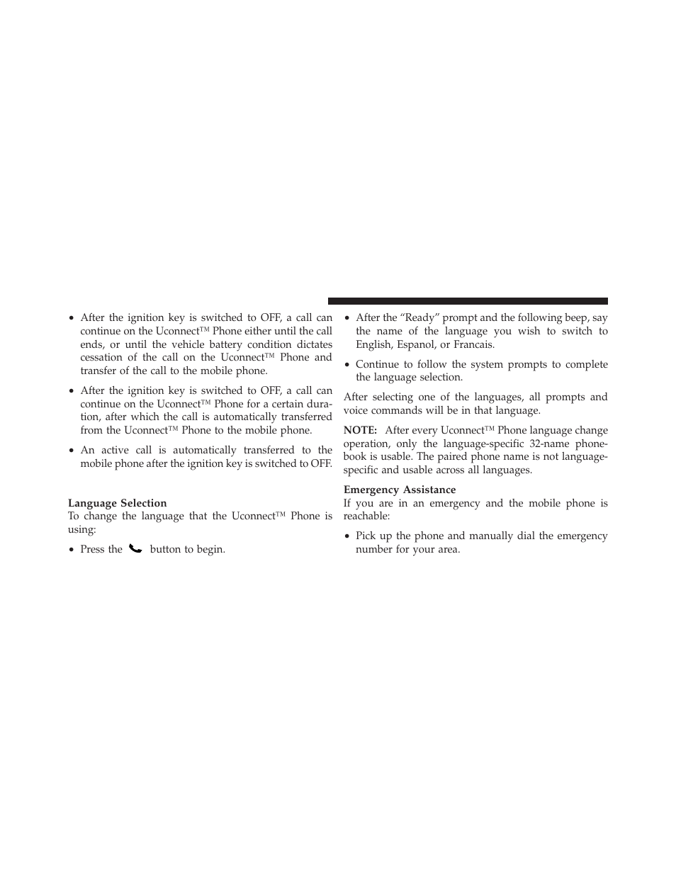 Uconnect™ phone features | Ram Trucks 2011 Chassis Cab - Owner Manual User Manual | Page 106 / 494