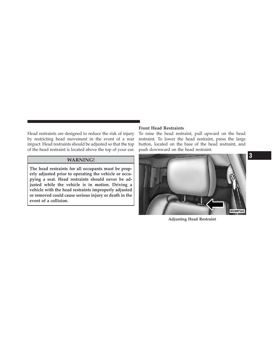 Head restraints | Ram Trucks 2011 Chassis Cab - Owner Manual User Manual | Page 133 / 494