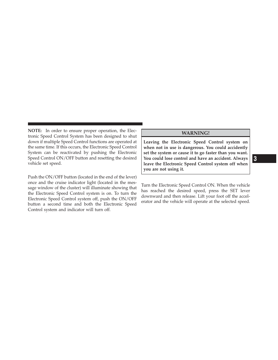 To activate, To set a desired speed | Ram Trucks 2011 Chassis Cab - Owner Manual User Manual | Page 161 / 494