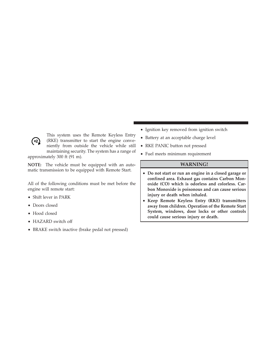 Remote starting system — if equipped, How to use remote start | Ram Trucks 2011 Chassis Cab - Owner Manual User Manual | Page 28 / 494