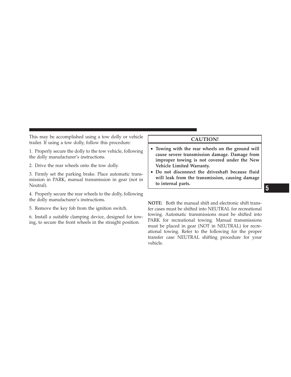 Recreational towing – four-wheel drive models, Recreational towing – four-wheel drive, Models | Ram Trucks 2011 Chassis Cab - Owner Manual User Manual | Page 361 / 494