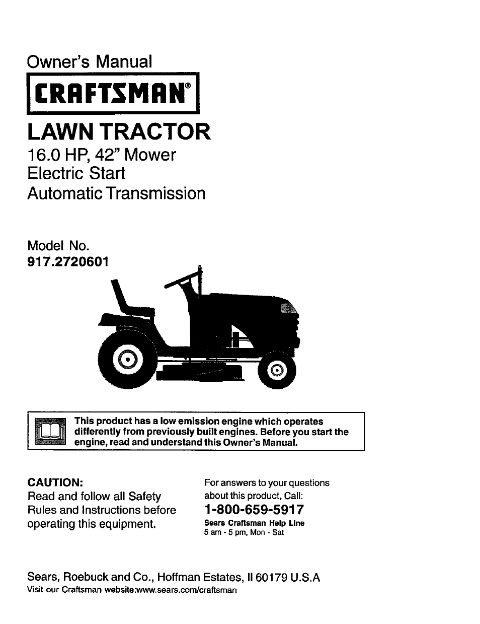 Craftsman 917.2720601 User Manual | 60 pages
