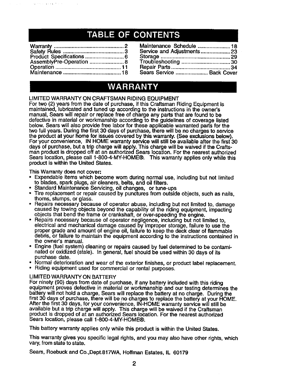 Craftsman 917.2720601 User Manual | Page 2 / 60