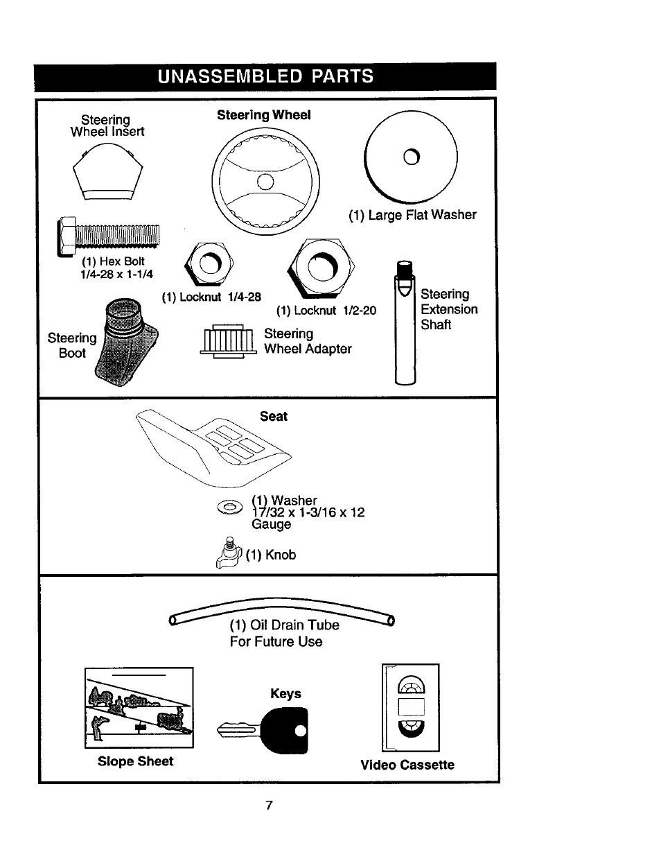 Unassembled parts | Craftsman 917.2720601 User Manual | Page 7 / 60