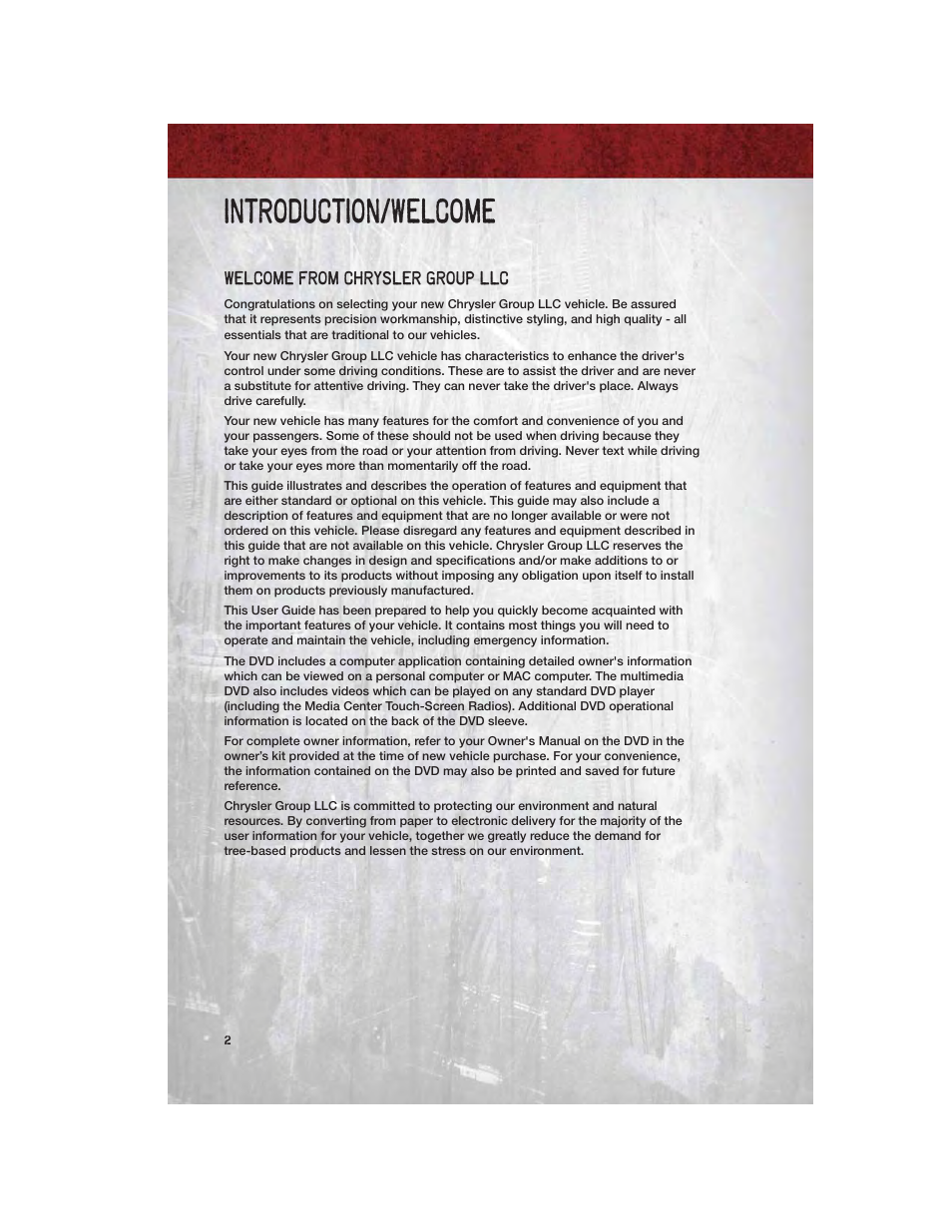 Introduction/welcome, Welcome from chrysler group llc | Ram Trucks 2011 Chassis Cab - User Guide User Manual | Page 4 / 92