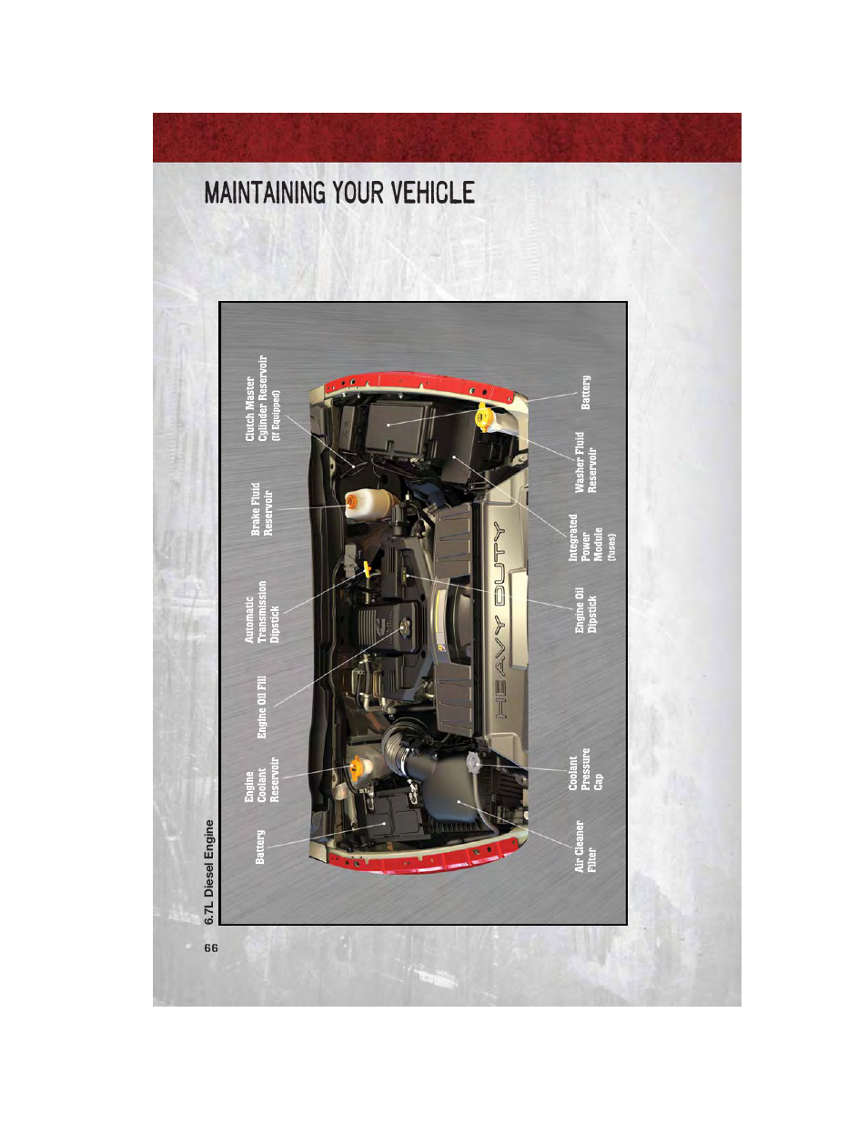 7l diesel engine, Maintaining your vehicle | Ram Trucks 2011 Chassis Cab - User Guide User Manual | Page 68 / 92
