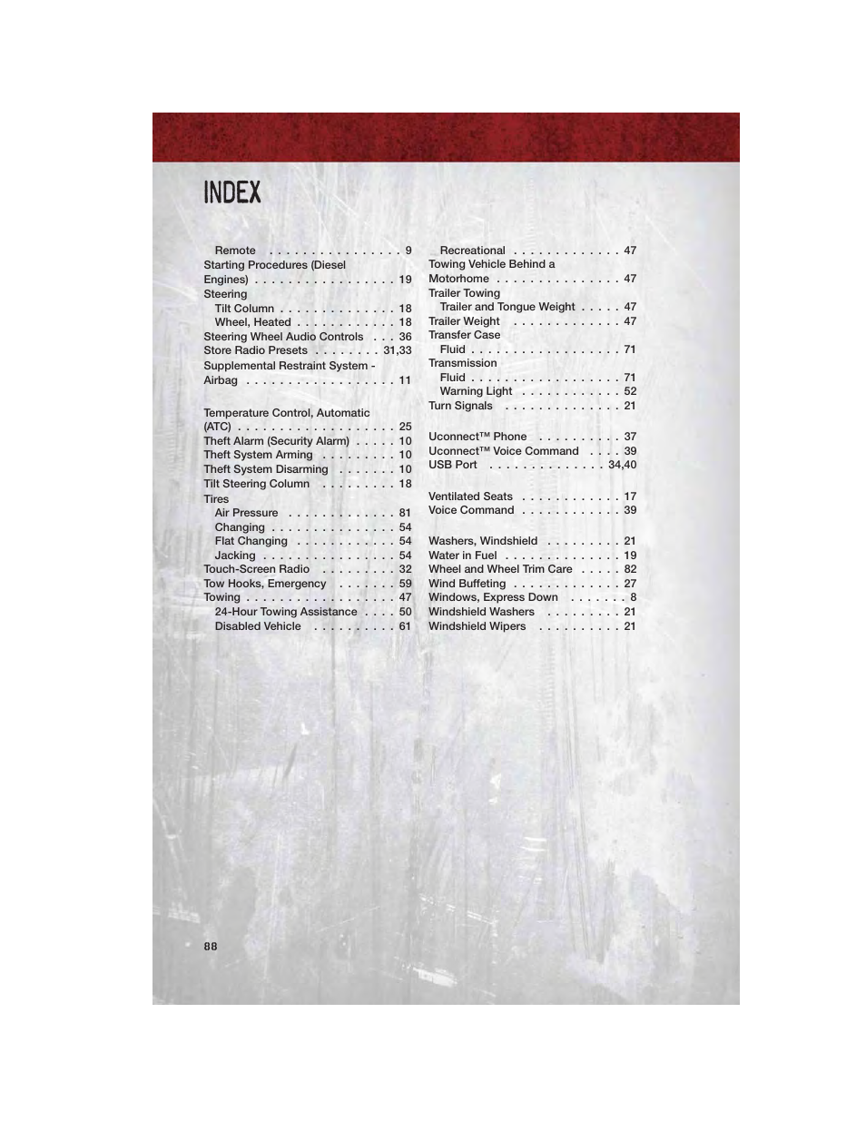 Index | Ram Trucks 2011 Chassis Cab - User Guide User Manual | Page 90 / 92