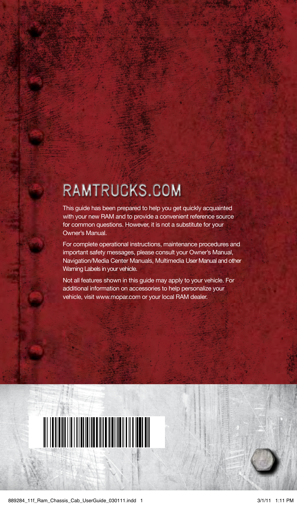 Ram Trucks 2011 Chassis Cab - User Guide User Manual | Page 92 / 92