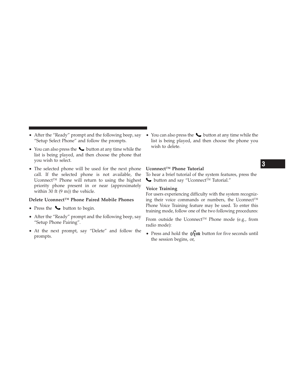 Things you should know about your uconnect™ phone, Things you should know about your, Uconnect™ phone | Ram Trucks 2012 3500 - Owner Manual User Manual | Page 121 / 726