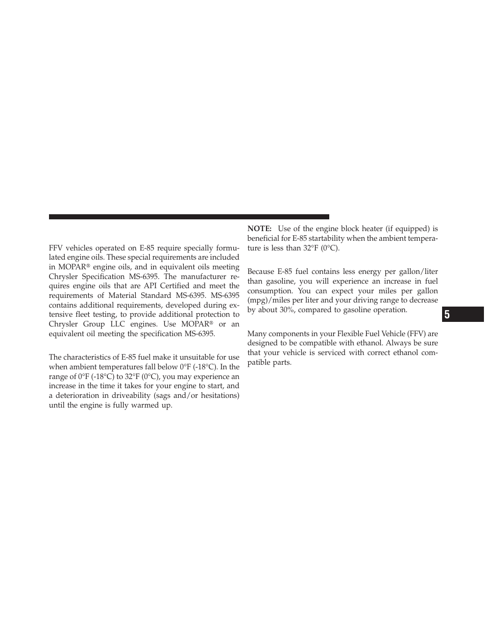 Starting, Cruising range, Replacement parts | Selection of engine oil for flexible fuel, Vehicles (e-85) and gasoline vehicles | Ram Trucks 2012 3500 - Owner Manual User Manual | Page 537 / 726