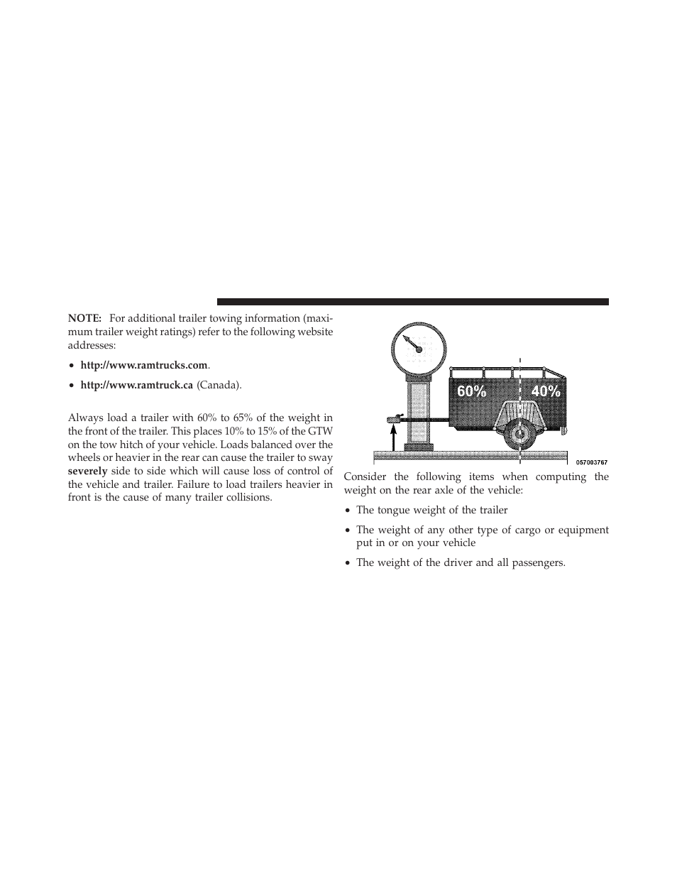 Trailer and tongue weight | Ram Trucks 2012 3500 - Owner Manual User Manual | Page 552 / 726