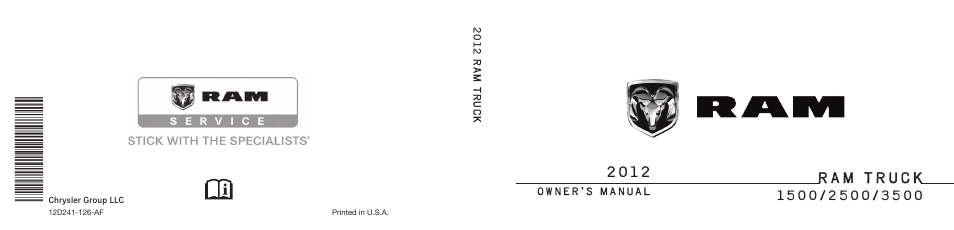 Ram Trucks 2012 3500 - Owner Manual User Manual | Page 726 / 726