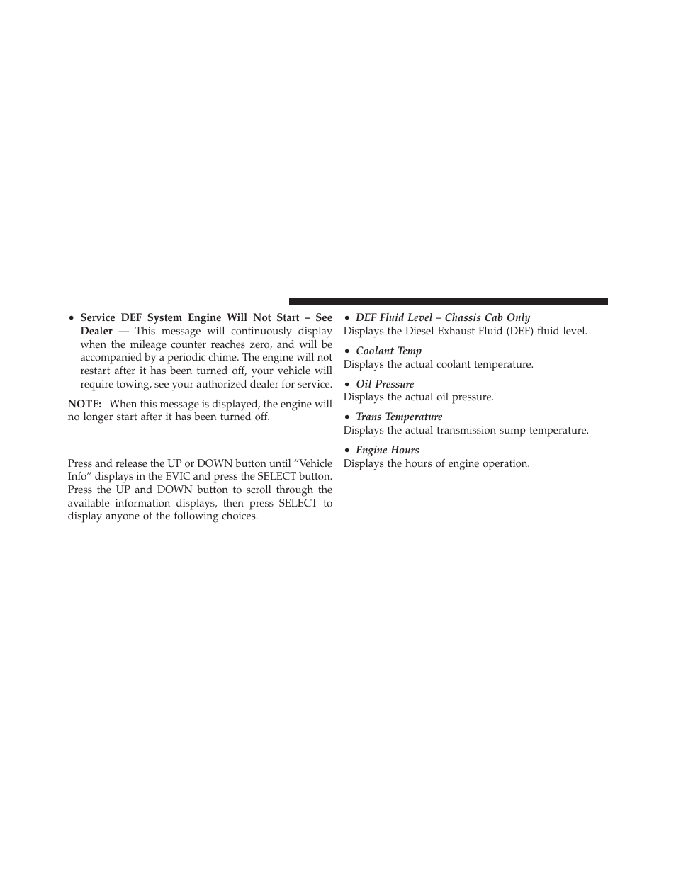 Vehicle information (customer information, Features) | Ram Trucks 2012 Chassis Cab - Diesel Supplement User Manual | Page 32 / 173