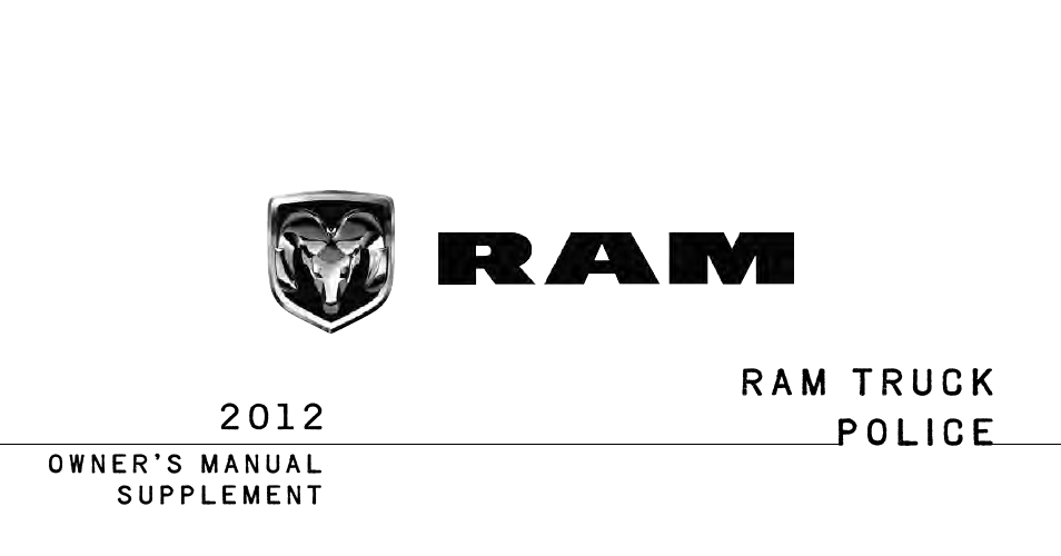 Ram Trucks 2012 3500 - Police Supplement User Manual | 24 pages