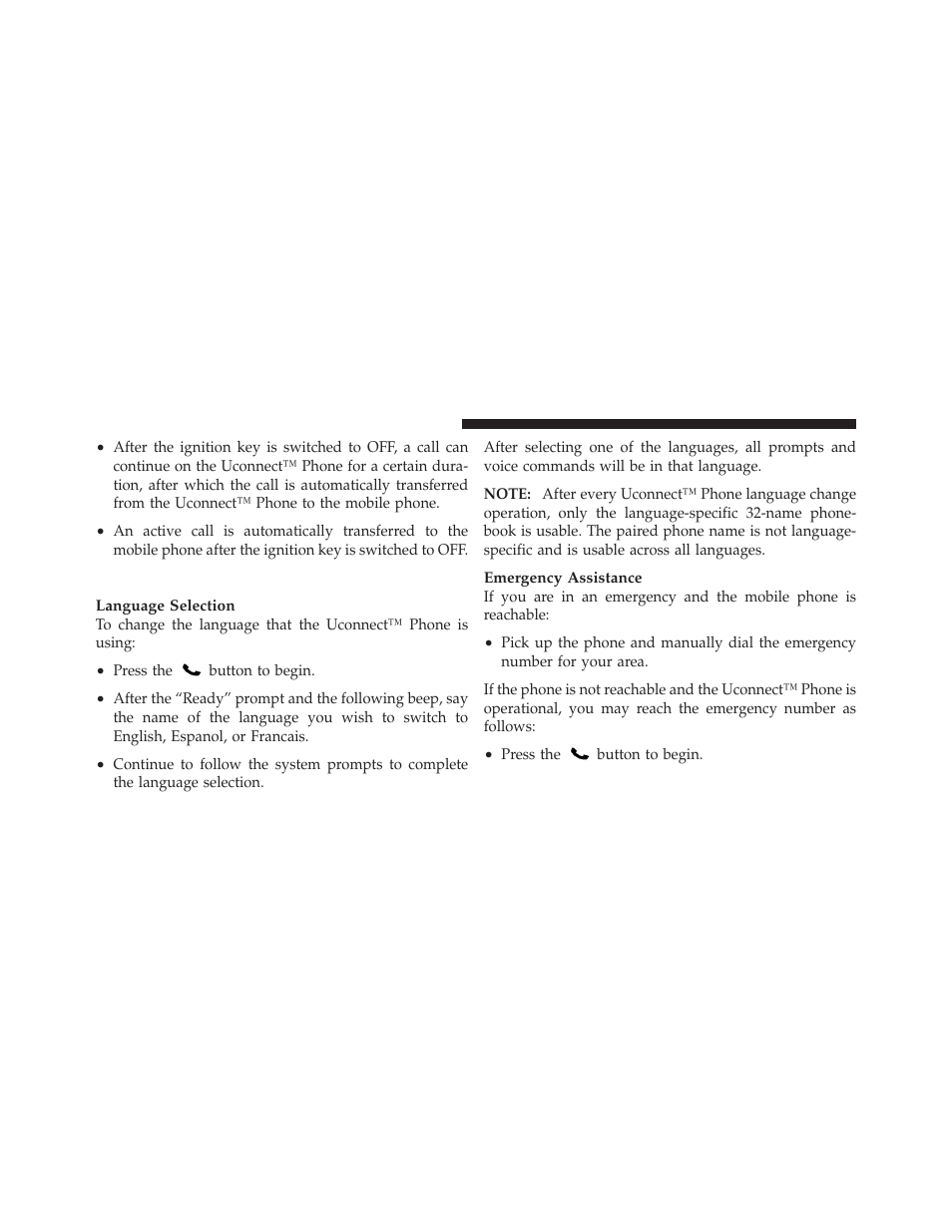 Uconnect™ phone features | Ram Trucks 2012 Chassis Cab - Owner Manual User Manual | Page 108 / 502