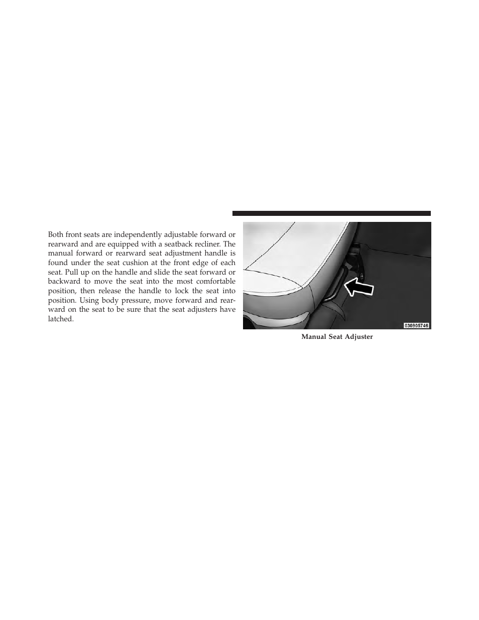 Manual seat adjuster — if equipped | Ram Trucks 2012 Chassis Cab - Owner Manual User Manual | Page 138 / 502