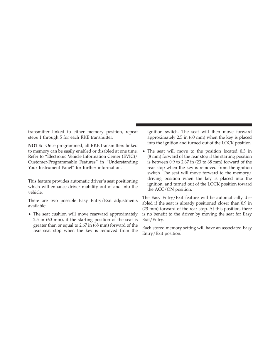 Easy entry/exit seat | Ram Trucks 2012 Chassis Cab - Owner Manual User Manual | Page 146 / 502